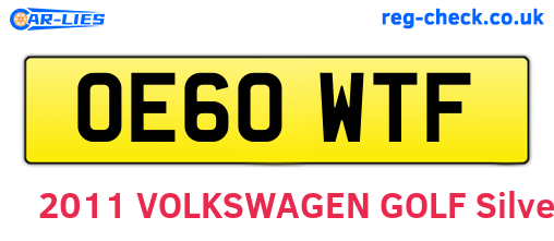 OE60WTF are the vehicle registration plates.