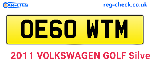 OE60WTM are the vehicle registration plates.