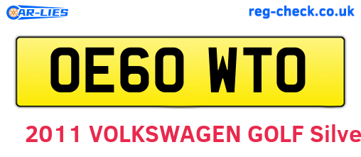 OE60WTO are the vehicle registration plates.