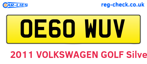 OE60WUV are the vehicle registration plates.
