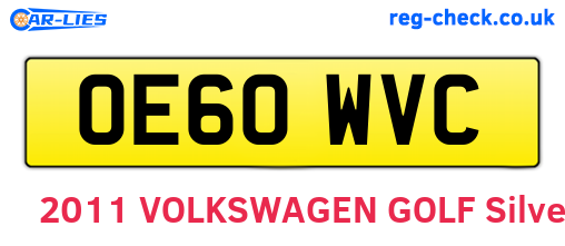 OE60WVC are the vehicle registration plates.