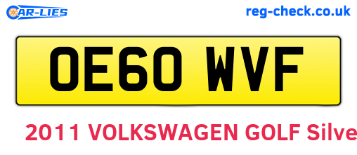 OE60WVF are the vehicle registration plates.