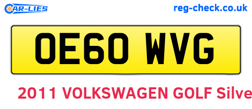 OE60WVG are the vehicle registration plates.