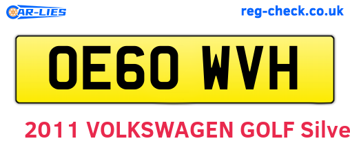 OE60WVH are the vehicle registration plates.