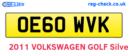 OE60WVK are the vehicle registration plates.