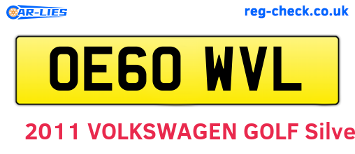 OE60WVL are the vehicle registration plates.