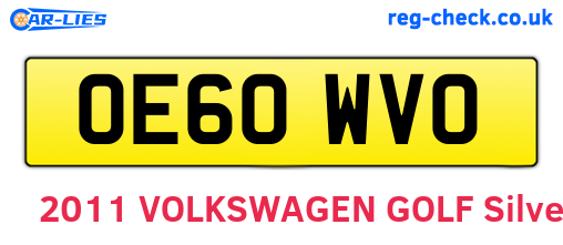 OE60WVO are the vehicle registration plates.