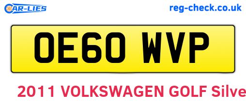 OE60WVP are the vehicle registration plates.