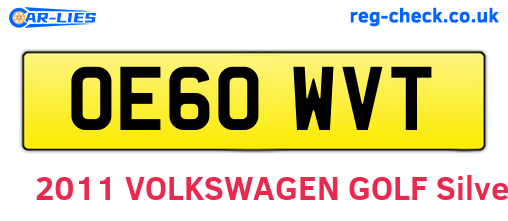 OE60WVT are the vehicle registration plates.