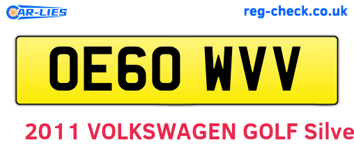 OE60WVV are the vehicle registration plates.
