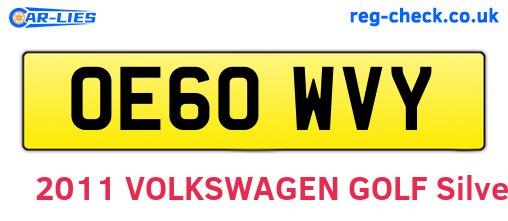 OE60WVY are the vehicle registration plates.