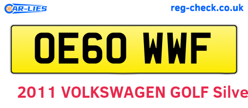 OE60WWF are the vehicle registration plates.