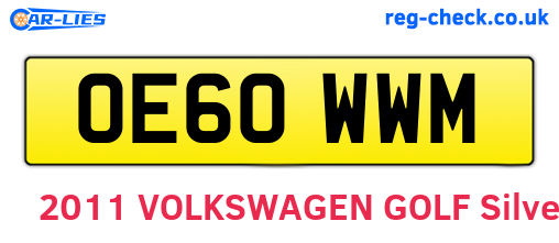 OE60WWM are the vehicle registration plates.