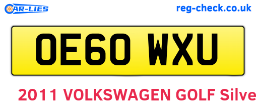 OE60WXU are the vehicle registration plates.