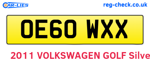 OE60WXX are the vehicle registration plates.