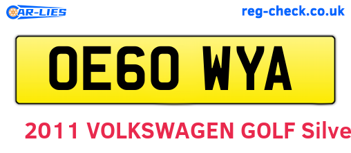 OE60WYA are the vehicle registration plates.