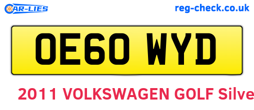 OE60WYD are the vehicle registration plates.