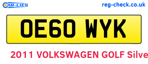 OE60WYK are the vehicle registration plates.