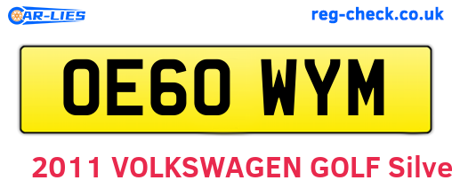 OE60WYM are the vehicle registration plates.