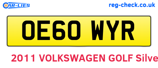OE60WYR are the vehicle registration plates.
