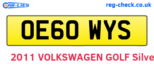 OE60WYS are the vehicle registration plates.