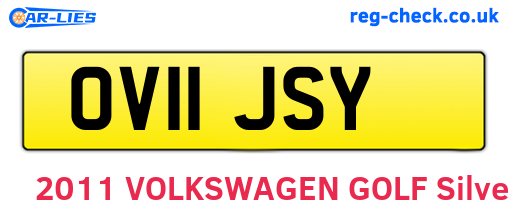 OV11JSY are the vehicle registration plates.