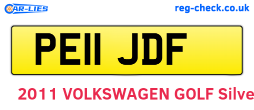 PE11JDF are the vehicle registration plates.