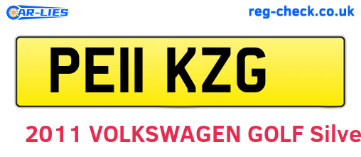 PE11KZG are the vehicle registration plates.