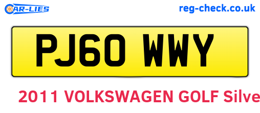 PJ60WWY are the vehicle registration plates.