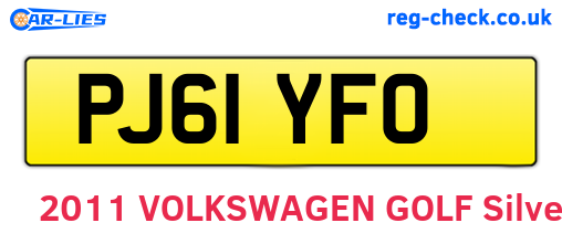 PJ61YFO are the vehicle registration plates.