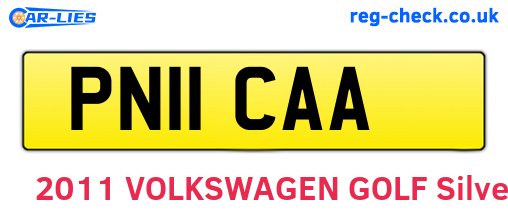 PN11CAA are the vehicle registration plates.