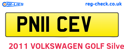PN11CEV are the vehicle registration plates.