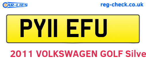 PY11EFU are the vehicle registration plates.