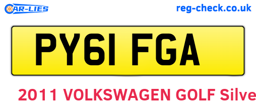 PY61FGA are the vehicle registration plates.