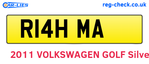 R14HMA are the vehicle registration plates.