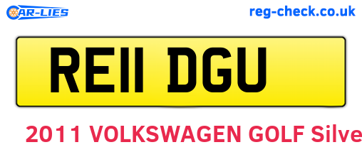 RE11DGU are the vehicle registration plates.