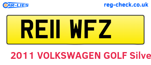 RE11WFZ are the vehicle registration plates.