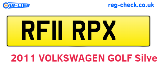 RF11RPX are the vehicle registration plates.