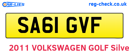 SA61GVF are the vehicle registration plates.