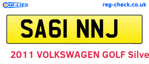 SA61NNJ are the vehicle registration plates.