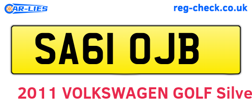 SA61OJB are the vehicle registration plates.