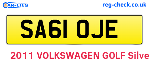 SA61OJE are the vehicle registration plates.