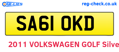 SA61OKD are the vehicle registration plates.