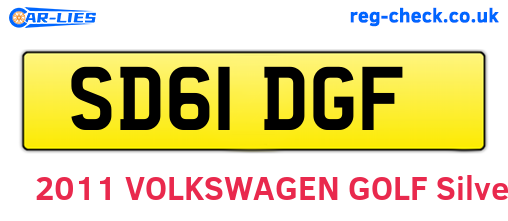 SD61DGF are the vehicle registration plates.