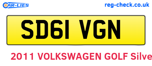 SD61VGN are the vehicle registration plates.