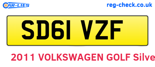 SD61VZF are the vehicle registration plates.