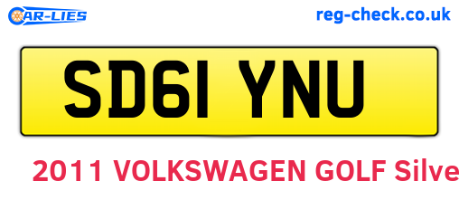 SD61YNU are the vehicle registration plates.
