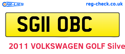 SG11OBC are the vehicle registration plates.