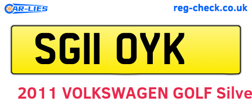 SG11OYK are the vehicle registration plates.