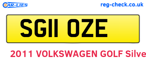 SG11OZE are the vehicle registration plates.
